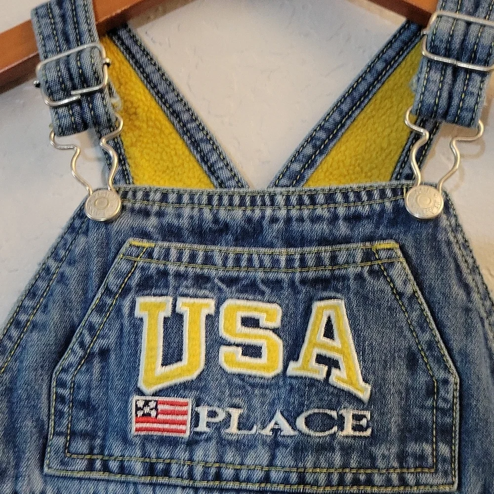 VINTAGE CHILDREN’S PLACE USA Fleece Lined Embroidered Overalls 12M